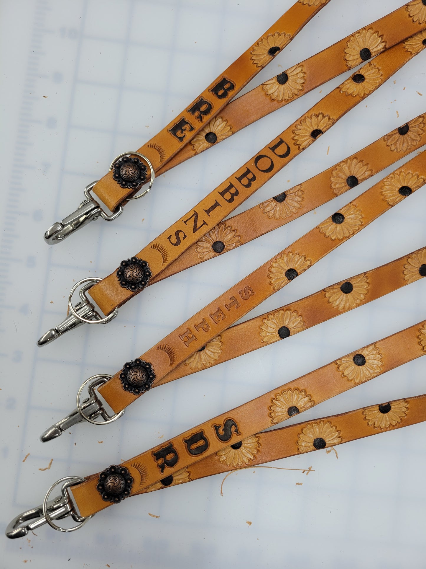 Stamped Leather Lanyards