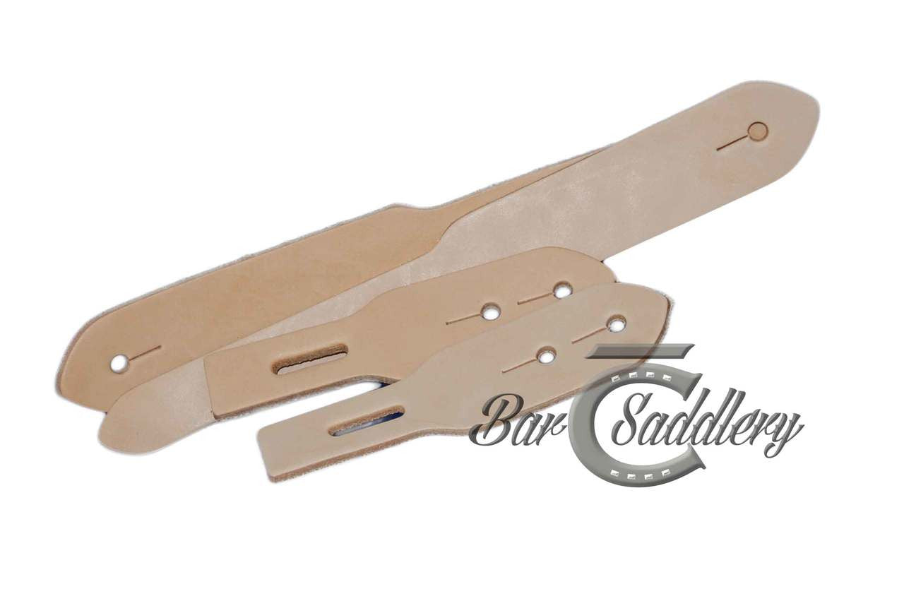 Tapered belt style spur strap leather blanks - 4 piece