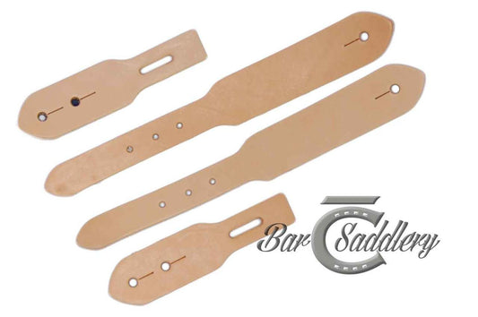 Tapered belt style spur strap leather blanks - 4 piece