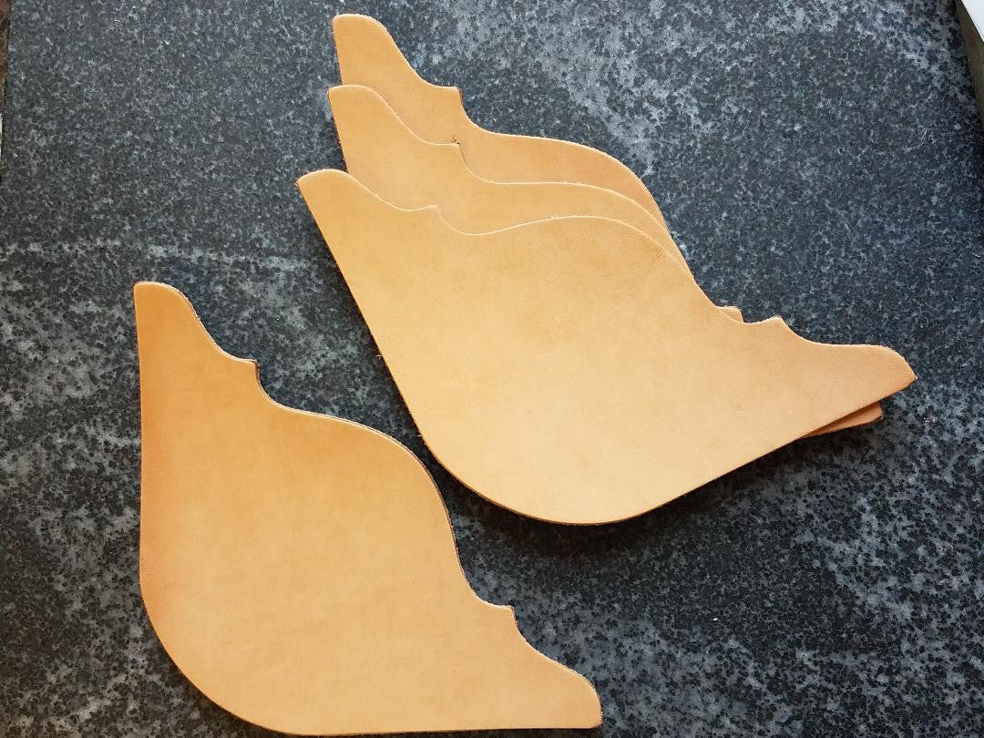 Leather saddle pad or blanket corner plates for tooling, stamping, dying, painting.  Great for awards!