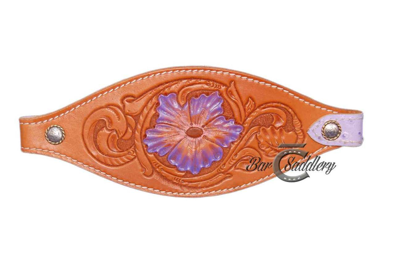 Floral tooled and painted nose band