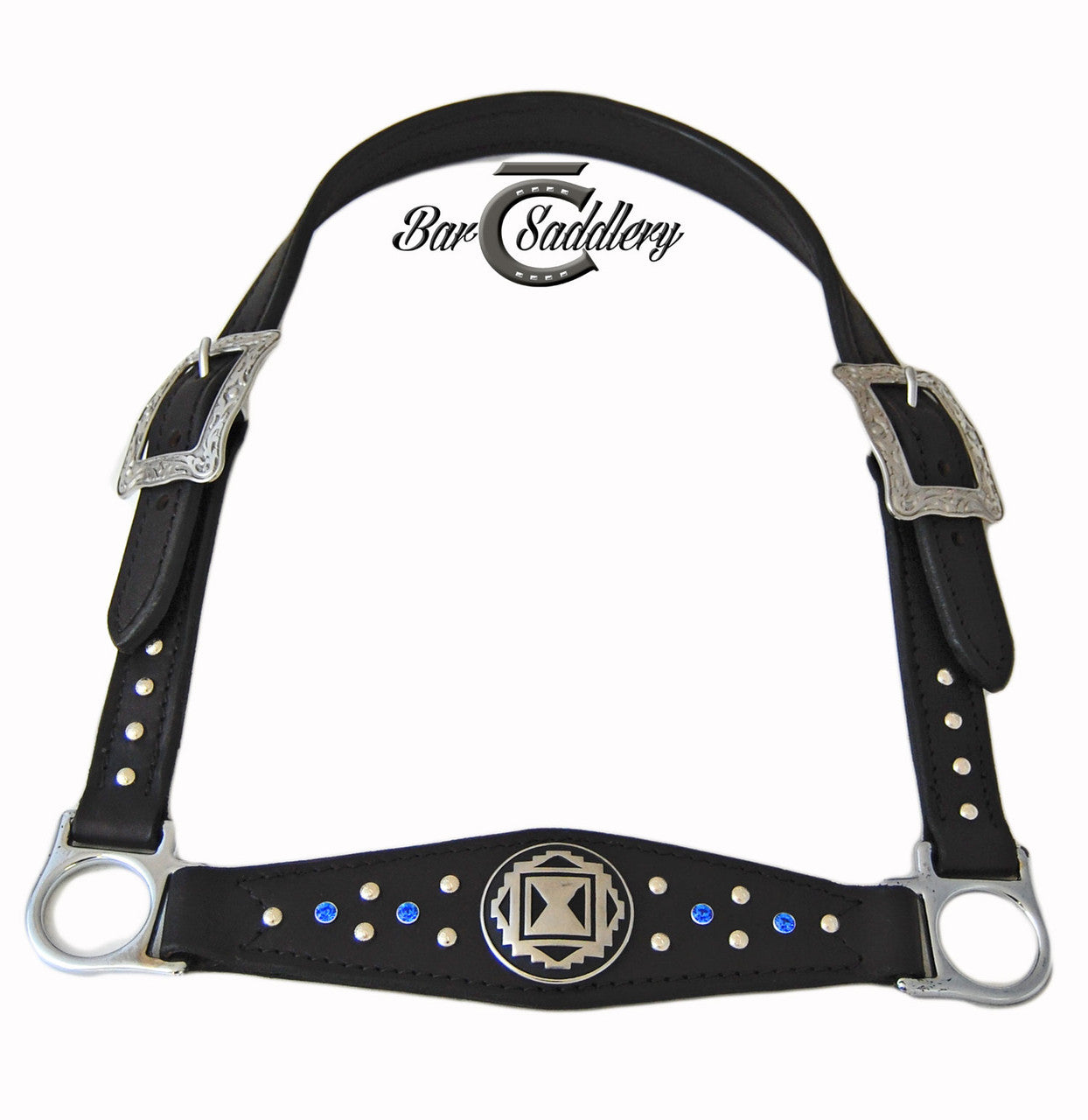 Black with Stainless tapered nose cattle show halter