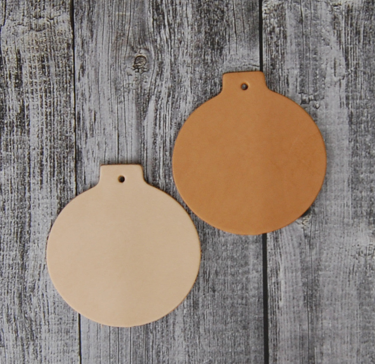 Genuine vegetable tanned tooling leather Christmas ornament blanks