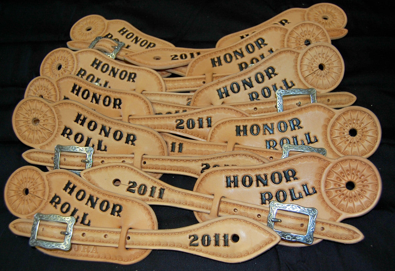 The Visalia spur strap blank used for a simple design association award.