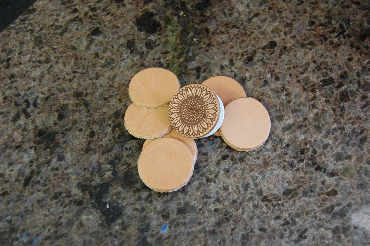 Phone Grip Die Cut Leather Circles