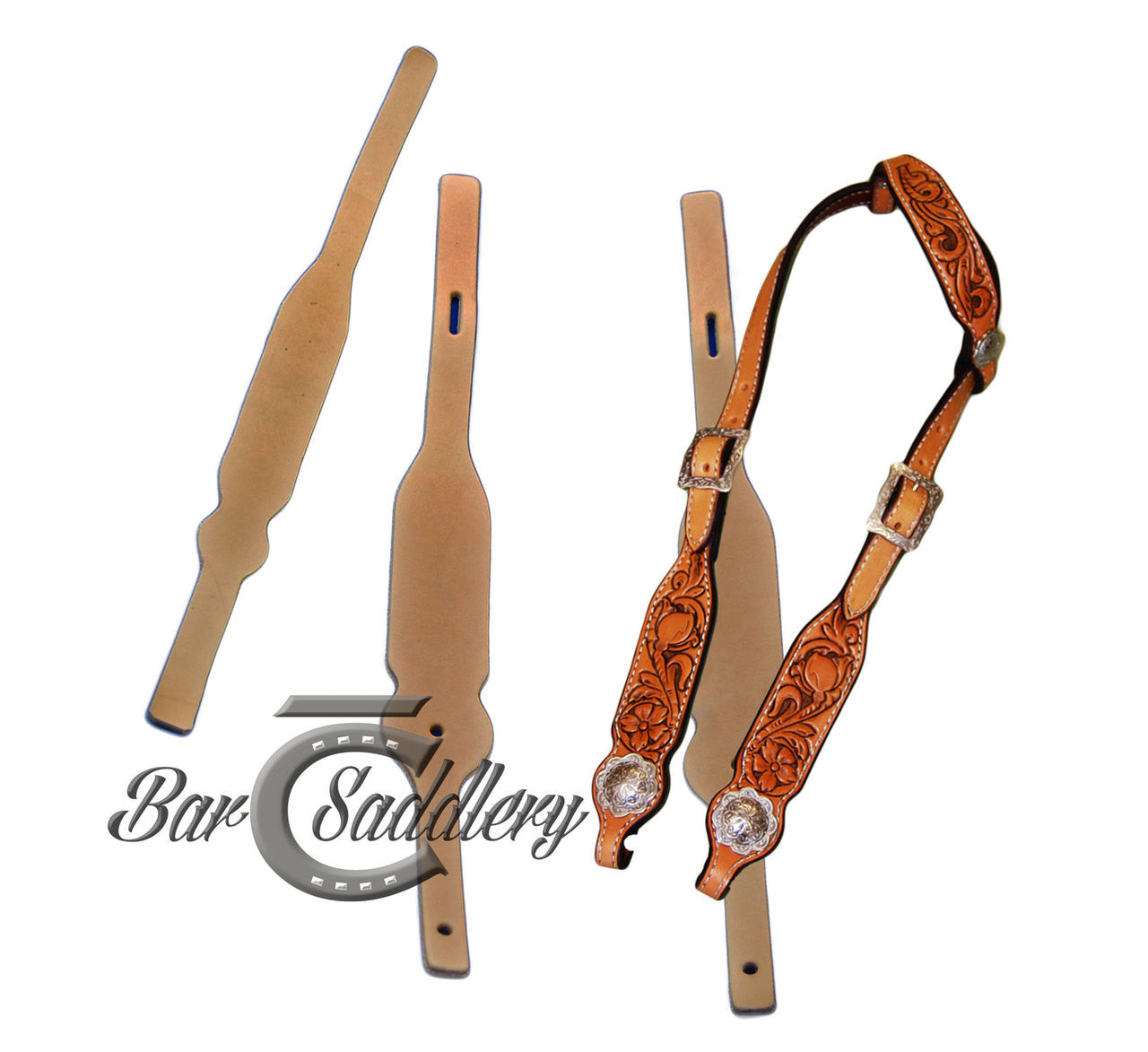 Premium Quality Headstall Blanks, die cut from Hermann Oak or Wickett & Craig leather