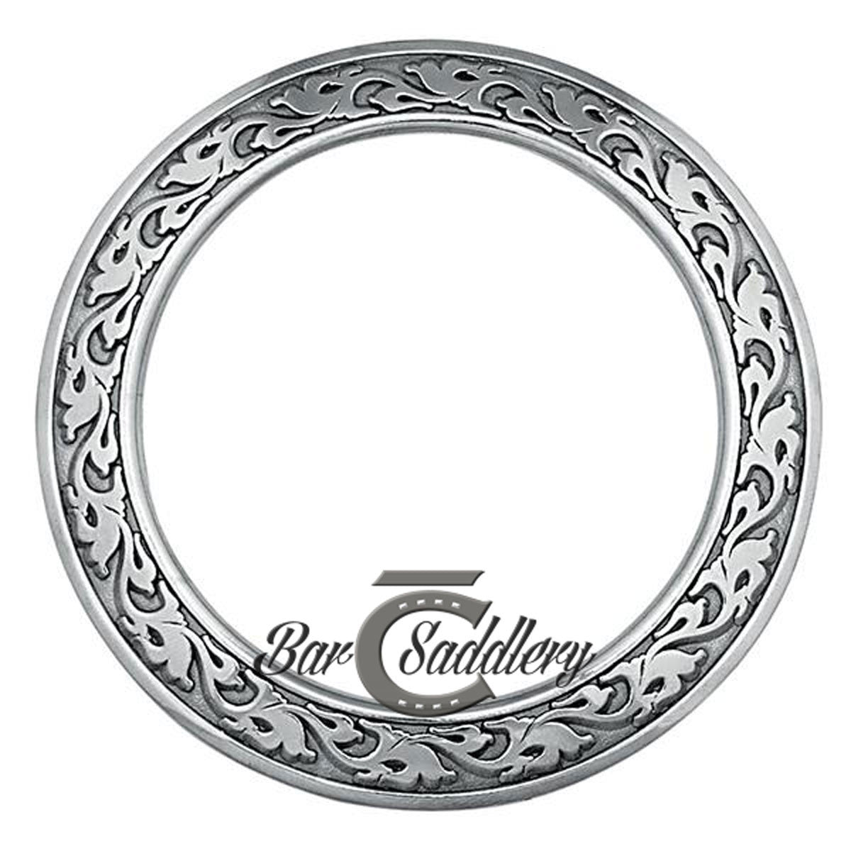 Stainless Steel Floral Engraved Breast Collar Ring 2-3/4" Horse Shoe Brand by Jeremiah Watt