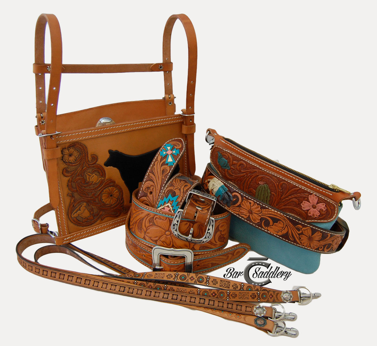 Example Exhibitor harness, clutch, lanyards, belts