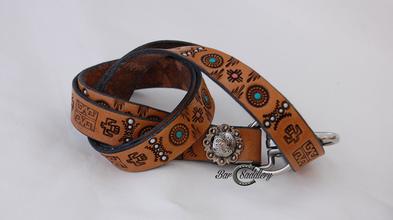 Southwest lanyard with Antique Silver Concho