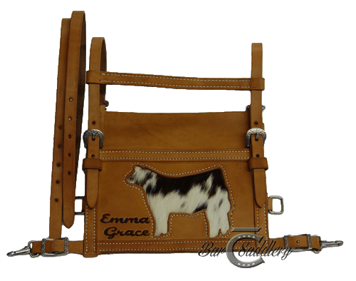 Leather Exhibitor Show Number Harness - Inlay With Name