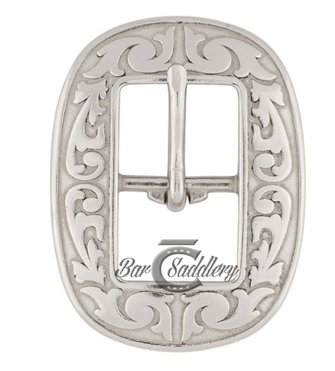 Oval Floral Engraved Buckle Stainless