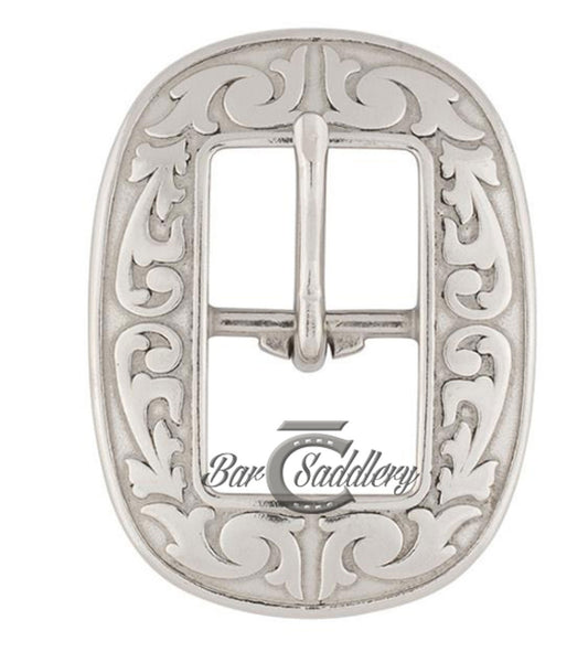 Oval Floral Engraved Buckle Stainless