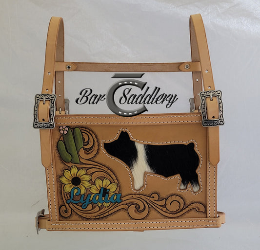 Custom Leather Exhibitor Show Number Harness