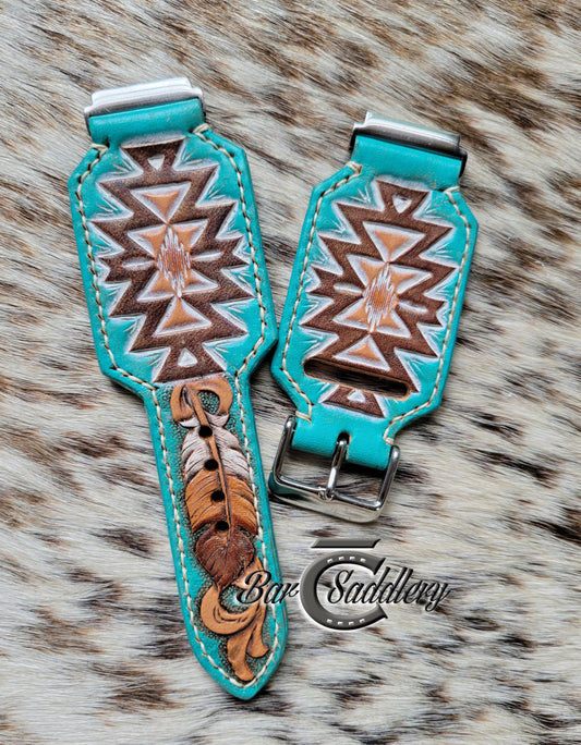 Turquoise Aztec design 