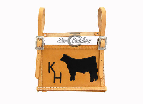 Leather Livestock Exhibitor Show Number Harness - Silhouette with Name or Brand