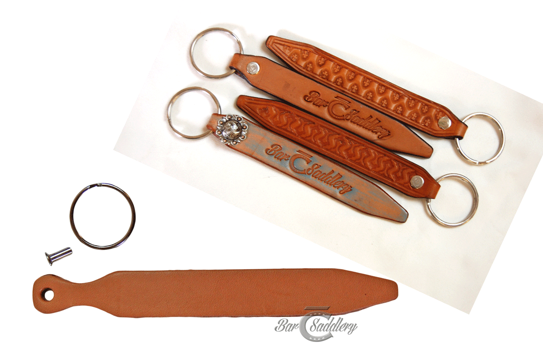 Key chain key fob kit shown with sample key chains / key fobs